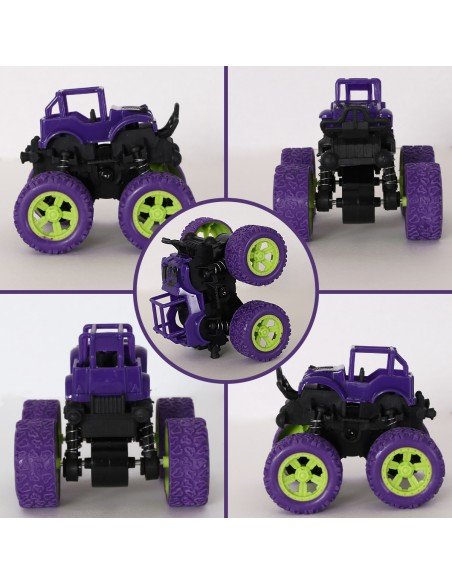 Carrito de juguete tipo Monster Trucks Verde con rojo Alimentado por fricción-JU-42141