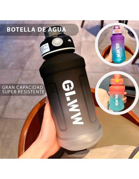 Botella de Agua Deportiva Gimnasio, Oficina, Camping 1300 ml Color Negro-BT-40501N