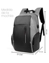 Mochila Multiusos Color Gris con Puerto USB 100% Poliéster-MC-40209