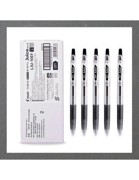 Bolígrafo Retráctil de Gel Pilot Juice Color de Negro de 0.5mm Secado Rápido Caja 5 Piezas-PL-42131