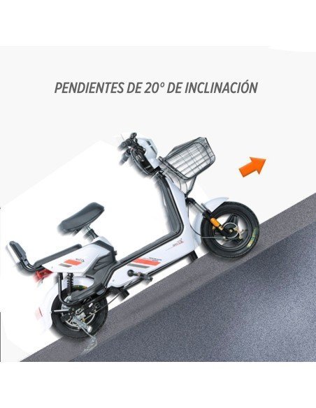 Bicimoto Eléctrica de 350 Watts Color Roja Hasta 40 km/h 4 Baterías de 12V-BE-39757