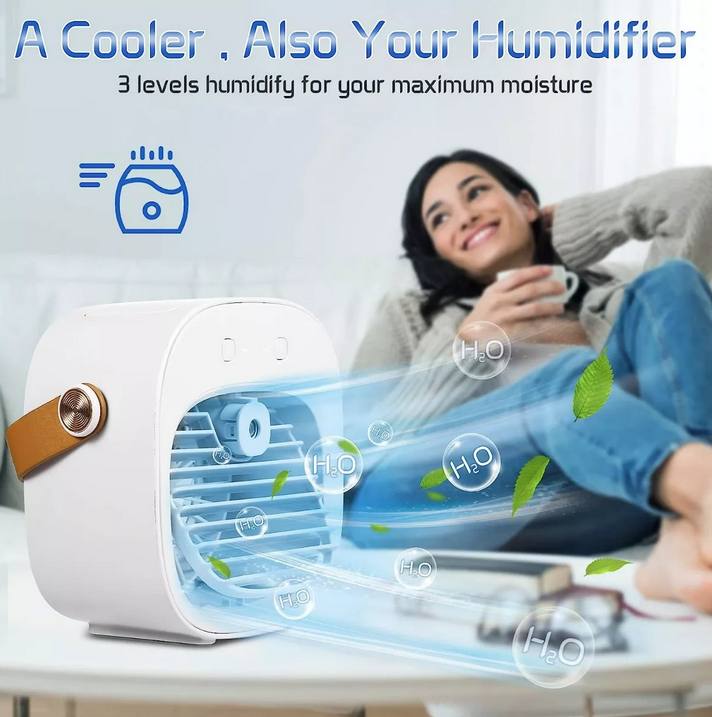 Enfriador Portátil de Aire Mini Ventilador Frio Coler Usb