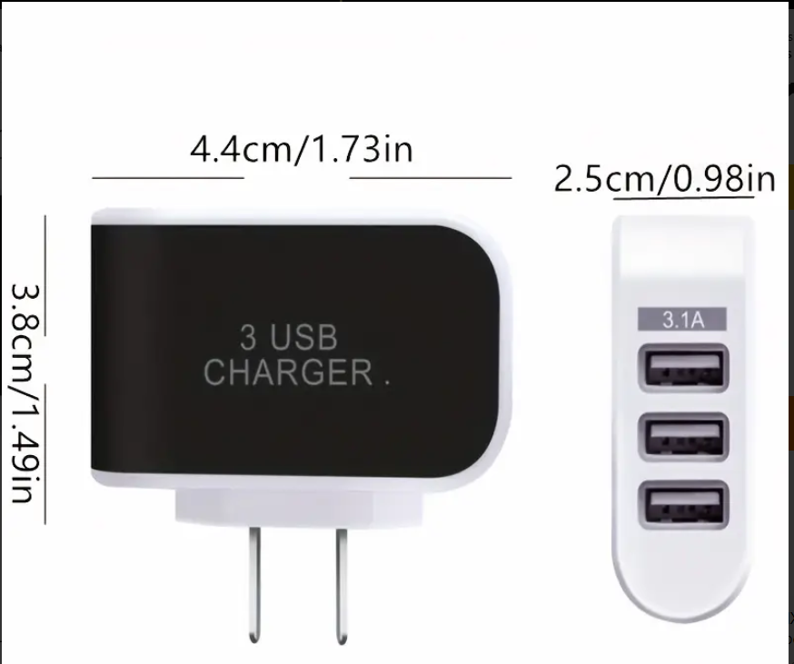 Cargador universal de viaje con 3 puertos USB