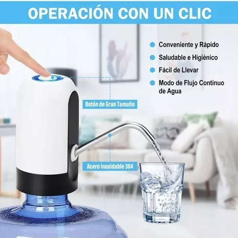 Dispensador recargable automático de agua 1200mah