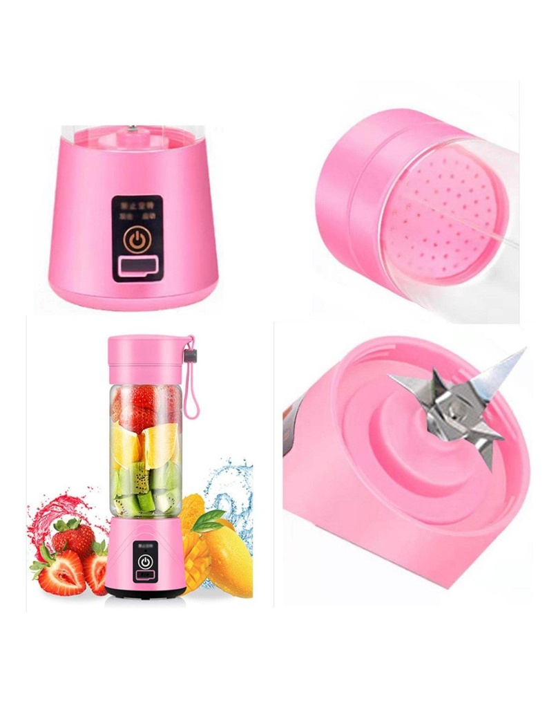 Mini Licuadora Portátil Recargable Usb Rosa-HG-42531