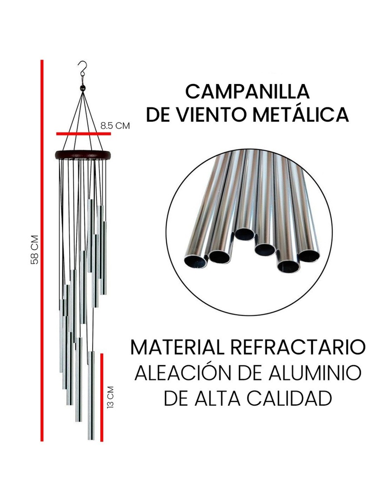 2 Campanillas de Viento de Metal Para la Puerta de Casa u Oficina-HG-41452