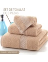 Juego de 3 toallas para baño Toalla grande: 70X140 Toalla Mediana: 35X75 Toalla chica: 35X35 Varios Colores-HG-42857-39765