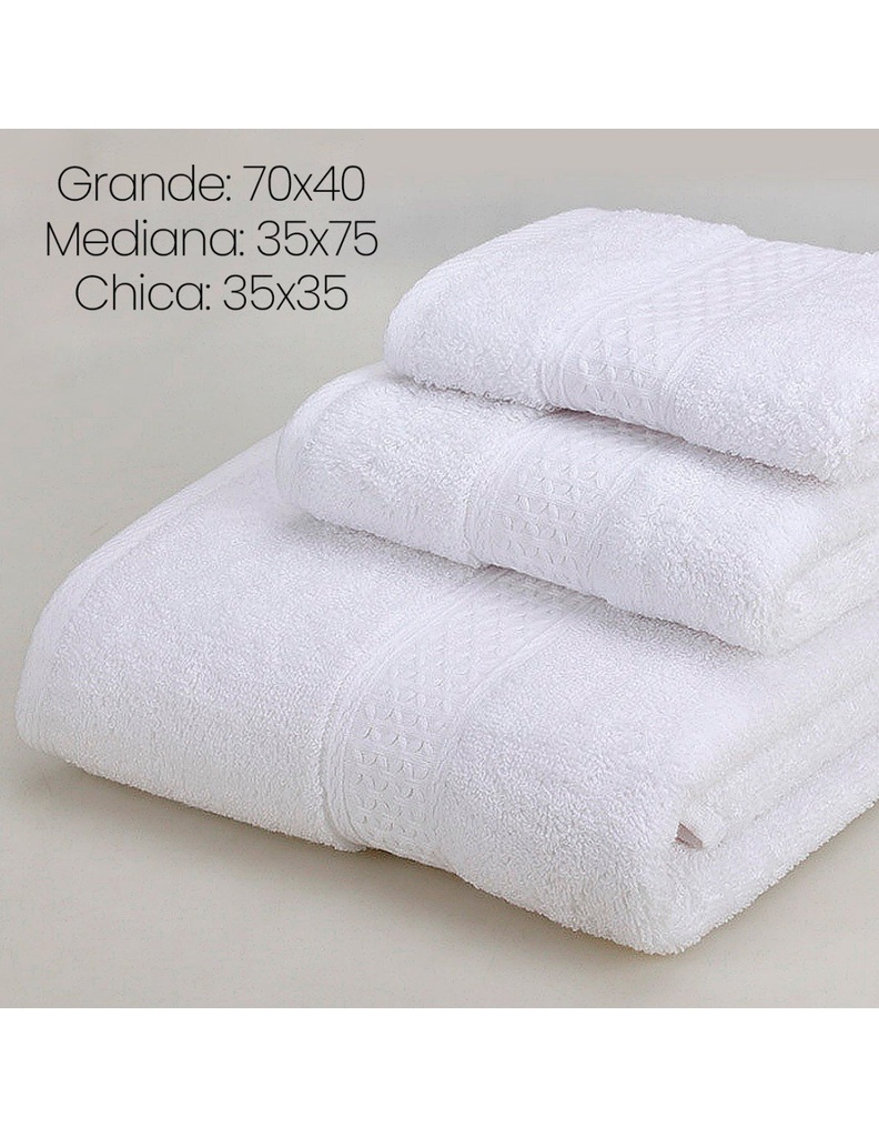 Juego de 3 toallas para baño Toalla grande: 70X140 Toalla Mediana: 35X75 Toalla chica: 35X35 Varios Colores-HG-42857-39765