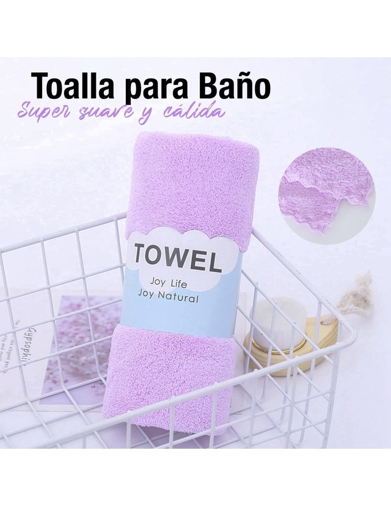 Toalla de Baño para Limpieza Facial de Fibra Medidas 35cm. x 75 cm Varios Colores-HG-42106