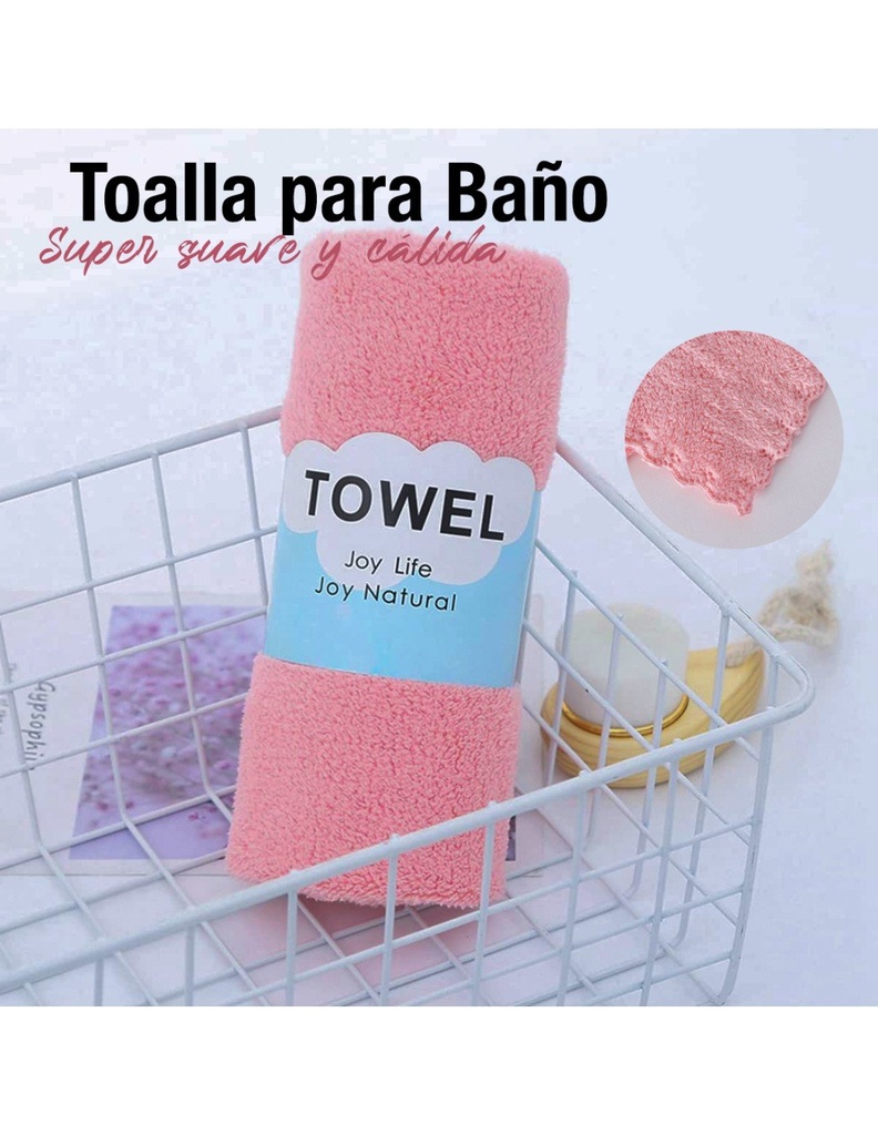 Toalla de Baño para Limpieza Facial de Fibra Medidas 35cm. x 75 cm Varios Colores-HG-42106