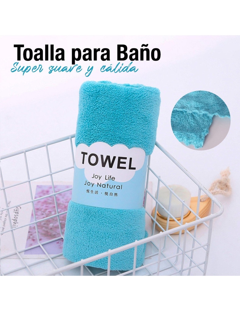 Toalla de Baño para Limpieza Facial de Fibra Medidas 35cm. x 75 cm Varios Colores-HG-42106