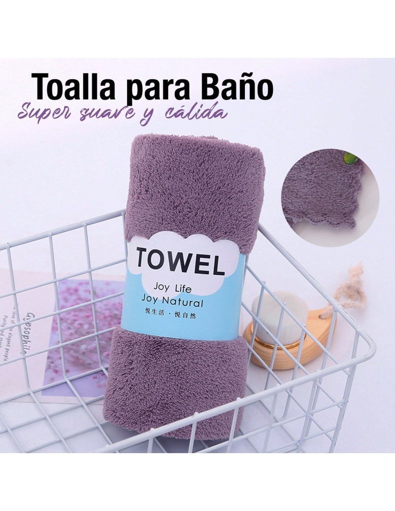 Toalla de Baño para Limpieza Facial de Fibra Medidas 35cm. x 75 cm Varios Colores-HG-42106