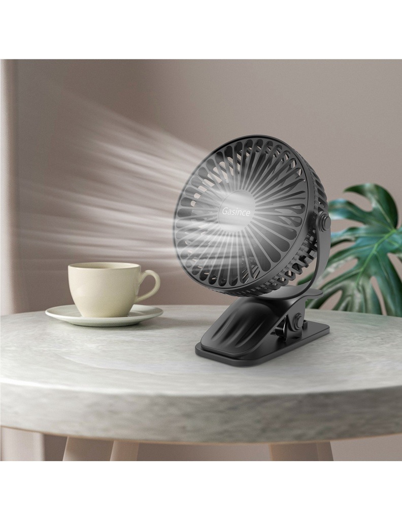 Ventilador abanico Portátil color negro con clip 11 cms de ancho x 14 cms de altura con motor para 18000 horas-VE-40127