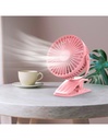 Ventilador Abanico Portátil color  Rosa con clip 11 cms de ancho x 14 cms de Altura con Motor para 18000 horas USB-VE-40126