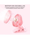 Ventilador Abanico Portátil color  Rosa con clip 11 cms de ancho x 14 cms de Altura con Motor para 18000 horas USB-VE-40126