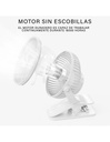 Ventilador Abanico Portátil color  Blanco con clip 11 cms de ancho x 14 cms de Altura con Motor para 18000 horas USB-VE-40125