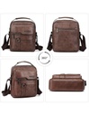 Bolso Cruzado para Hombre Café  Oscuro Piel Sintética Marca WEIXIER-BL-41480