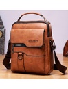 Bolso Cruzado para Hombre Café  Claro Piel Sintética Marca WEIXIER-BL-41479