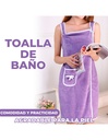 Toalla de Baño 100% Poliéster  medidas 80 cm x 135 cm Color Purpura-HG-42319