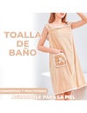 Toalla de Baño 100% Poliéster  medidas 80 cm x 135 cm Color Beige-HG-42318