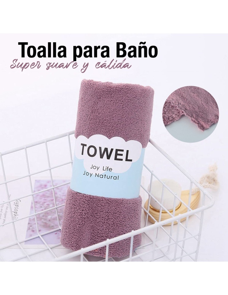 Toalla de Baño para Limpieza Facial de Fibra Medidas 35cm. x 75 cm Varios Colores-HG-42106