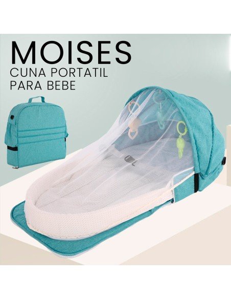 Bolsa portátil con moisés para bebé de 0-12 meses 100% algodón Color Verde-BB-41435