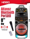 Altavoz Conexión Bluetooth Portátil, con Dos altavoces de 8 pulgadas / 8W 2000 PMOP Cable USB-MINI USB-EL-44679 