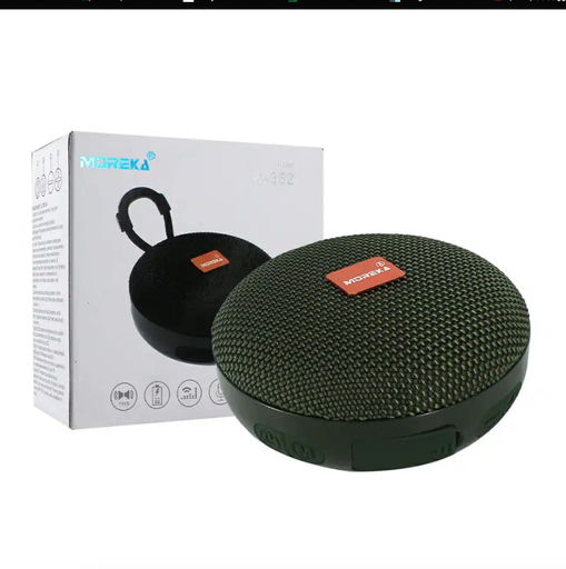 Bocina portátil redonda bluetooth moreka con radio fm y ranuras para sd y usb, variedad de colores