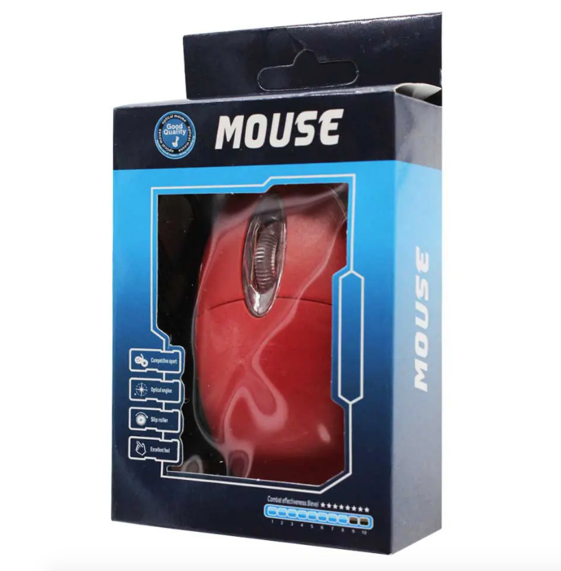 Mouse alámbrico óptico con dpi ajustable hasta 1600, variedad de colores 