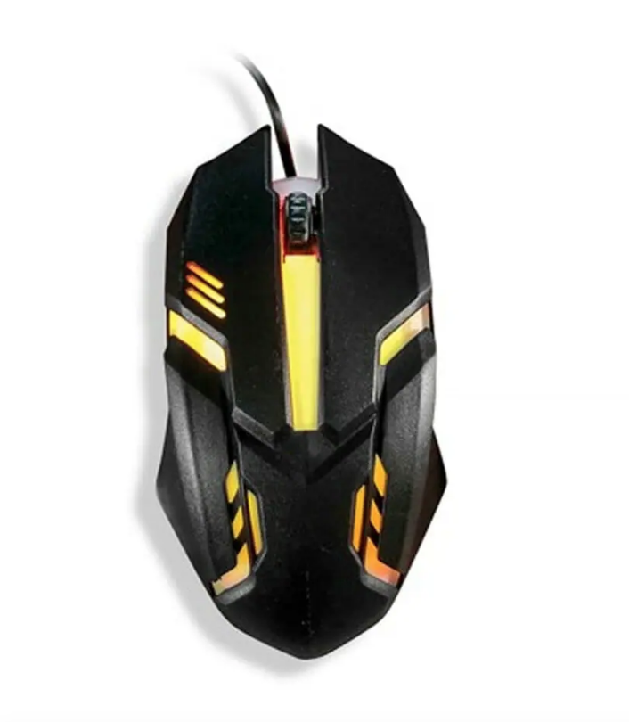 Mouse gamer alámbrico con luz rgb y dpi ajustable hasta 3200