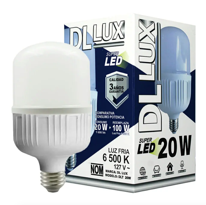 Foco ahorrador con super led de luz fria 20w /