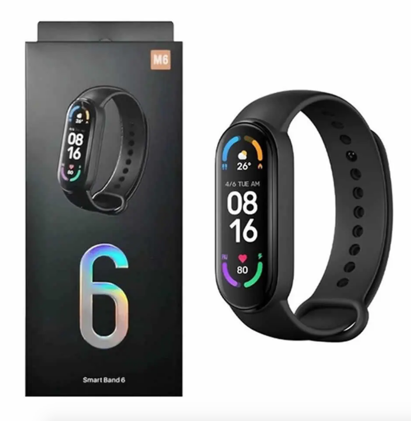 Reloj inteligente smart band con extensión de plástico + cargador de imán, variedad de colores m6