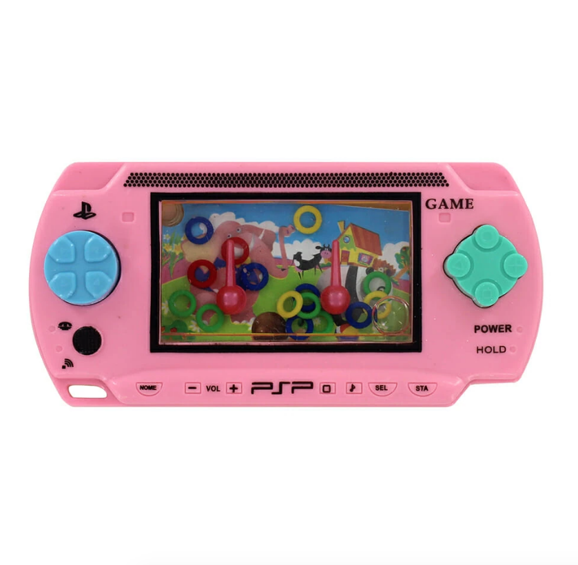 Juguete agua en forma de mini consola psp, variedad de colores 