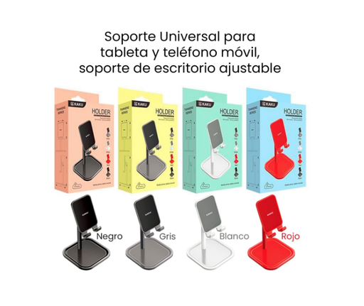 Soporte universal para celular o tableta para uso en el escritorio varios colores