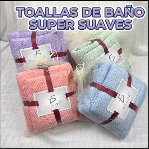 [HOG-EG/SS1094] Toallas Suaves de Algodón – Absorbentes y Sin Pelusas Juego de Baño 2 en 1 – Innovación y Comodidad en Tu Baño