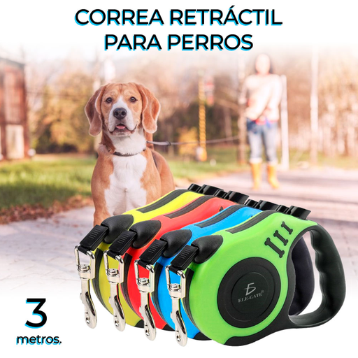 [MAS-EG/SS6024] Correa Retráctil Para Perros Y Mascotas Mediana 3mts