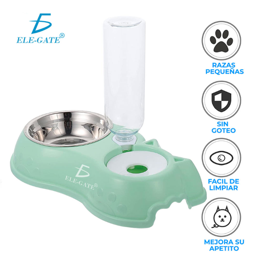 [MAS-EG/SS6028] Plato Doble De Alimentacion Para Mascota Dispensador De Agua