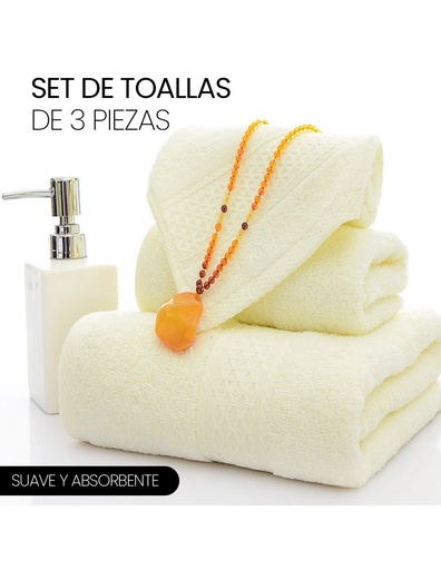 Juego de 3 toallas para baño Toalla grande: 70X140 Toalla Mediana: 35X75 Toalla chica: 35X35 Varios Colores-HG-42857-39765