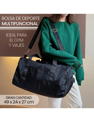 [DP-39506] Bolsa Deportiva Multifuncional Color Negro Nailon-DP-39506