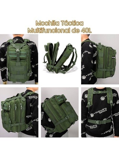 [MC-39504] Mochila Táctica Multifuncional Impermeable de 40 Litros Color Verde-MC-39504