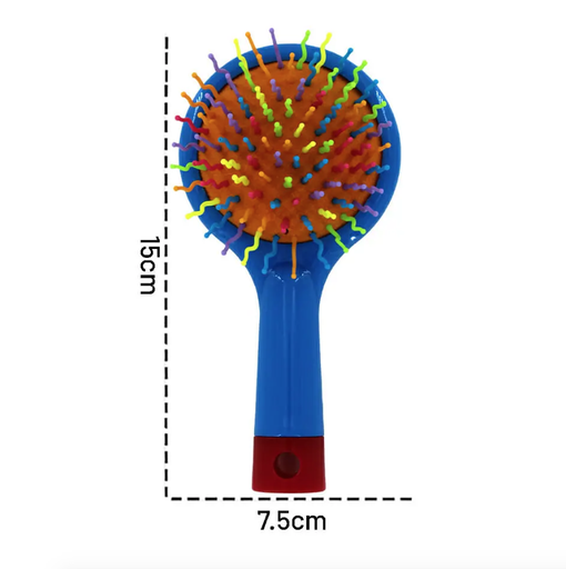 [SYB-JO1163] 1pza Cepillo redondo con cerdas de colores y espejo, variedad de colores 