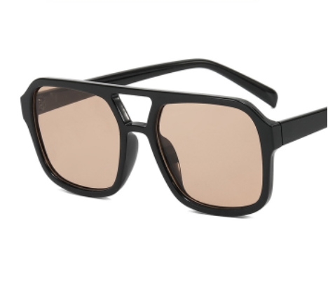 [MDA-NJ8077] Lentes de sol Montura negra con cristales té negro