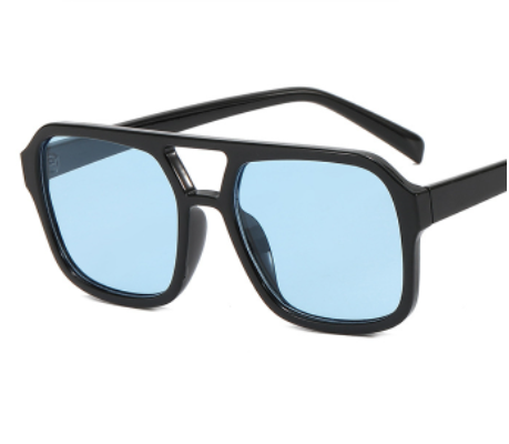 [MDA-NJ8078] Lentes de sol Montura negro brillante con cristales azules